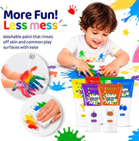 TinyGeeks finger paint for kids, 12 washable colors in squeeze tubes - view 4