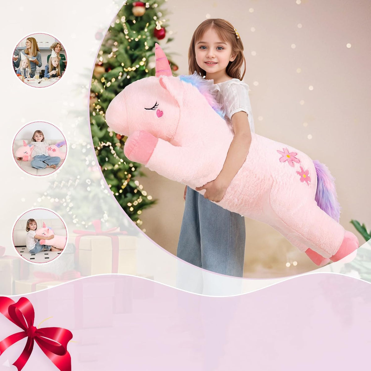 32inch Cute Giant Pink Unicorn Plush, Jumbo Soft Body Pillow Pet - 40 Inch Unicorn / 40 inch - image 2