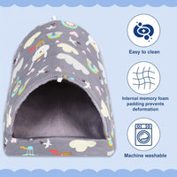 UPINS 2 Pack Guinea Pig Hideout, Washable Small Animal House Bed – Daily Care for Small Pets - 9.84 x 9.84 inch / Grey Dark Blue - image 4