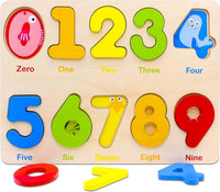 Aile Toddler Wooden Preschool Learning Shape Peg Puzzle Board Toys – Fun for Kids & Family - Number Puzzle - image 2