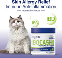 BOCASHI Probiotics for Dogs & Cats, Pet Fermented Nutritional Powder - for Digestive Health, Gut Support, Diarrhea & Constipation, Immune Booster - Natural, Made in USA - 60 Scoops