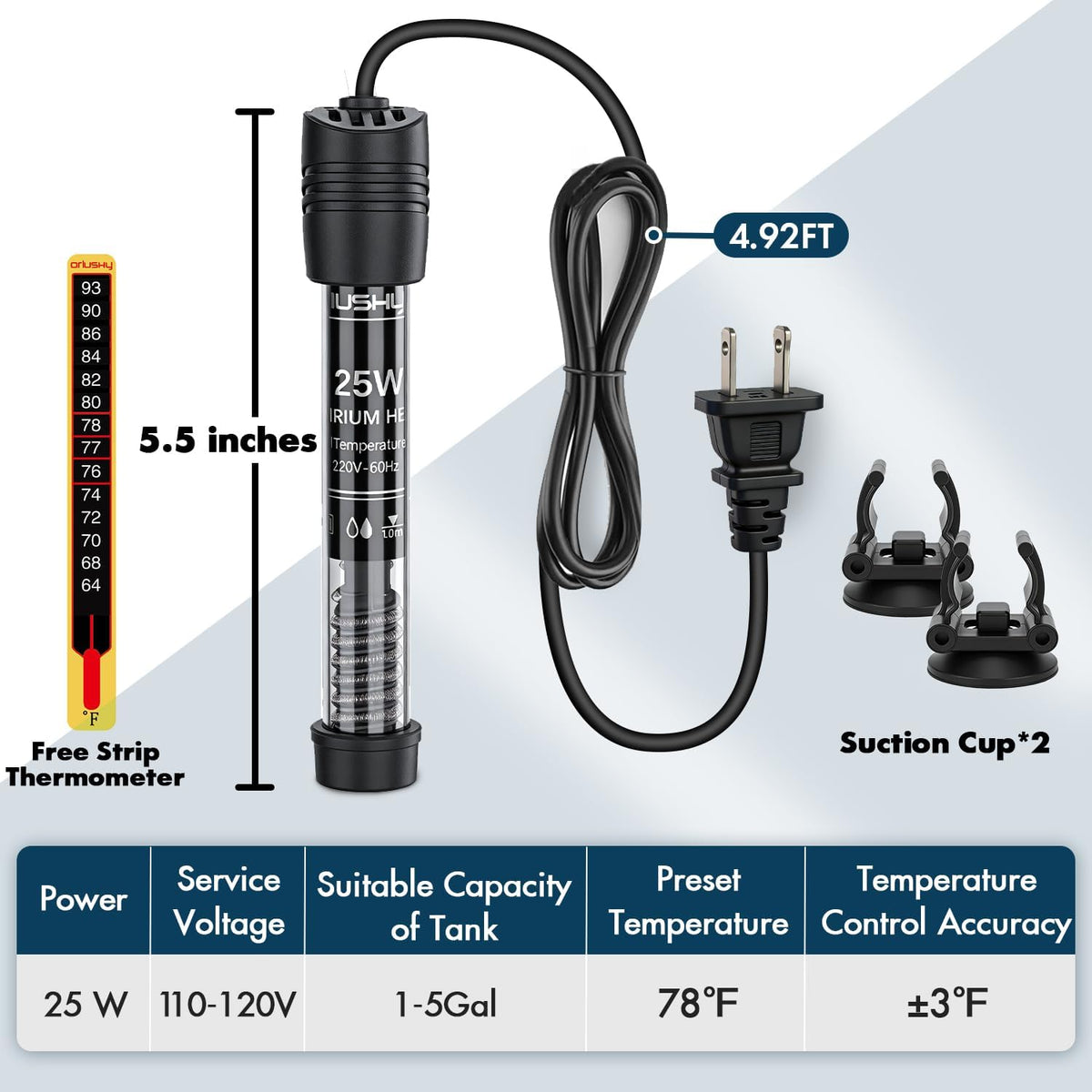 Orlushy Submersible Aquarium Heater - R25 - image 2