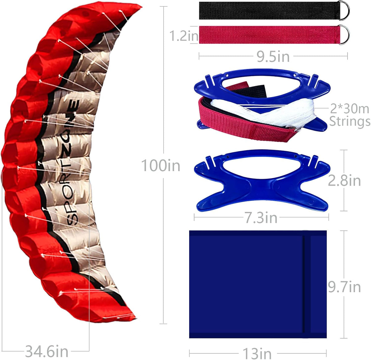 Hengda Kite 2.5m dual line soft parafoil stunt kite for adults and kids - view 12