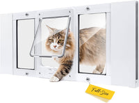 Full-Size Cat Door for Window, H: 15.3" - Fit 24"-28" Window / Full-size(H:15.3")