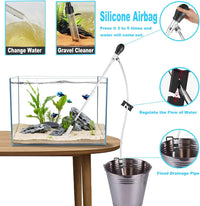 Small Aquarium Gravel Vacuum Sand Cleaner Tank Water Changer – Essentials for Fish - S(3~8Gal) - image 3