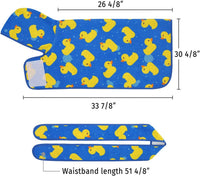 HDE Hooded Dog Bathrobe Quick Dry Towel Wrap for After Bath White - X-Large / Blue Rubber Ducks - image 2