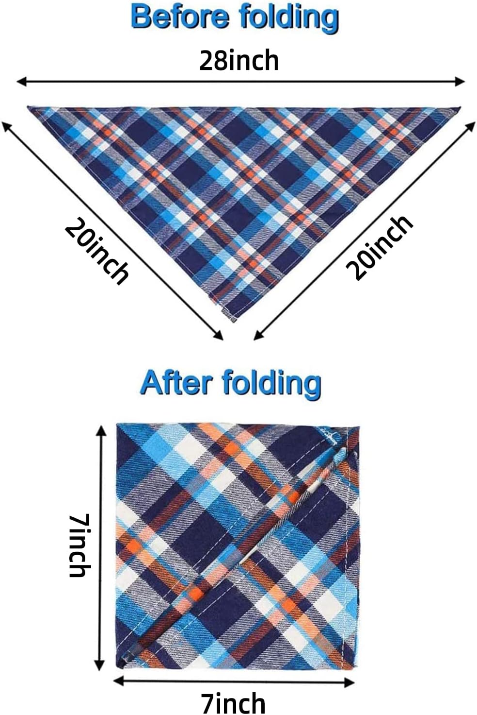 8 Pack Dog Bandanas Large - X-Large(27.6inch) - image 2