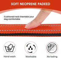 Reflective Dog Collar, Adjustable Nylon for Medium Dogs - Tangerine / L:width 1"neck 17.5-27" - image 3