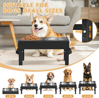 Elevated Dog Bowls Stand Large Breed - Black - image 4