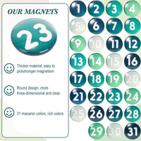 Tellegloww 1-31 magnetic calendar numbers in dark rainbow glass - view 30
