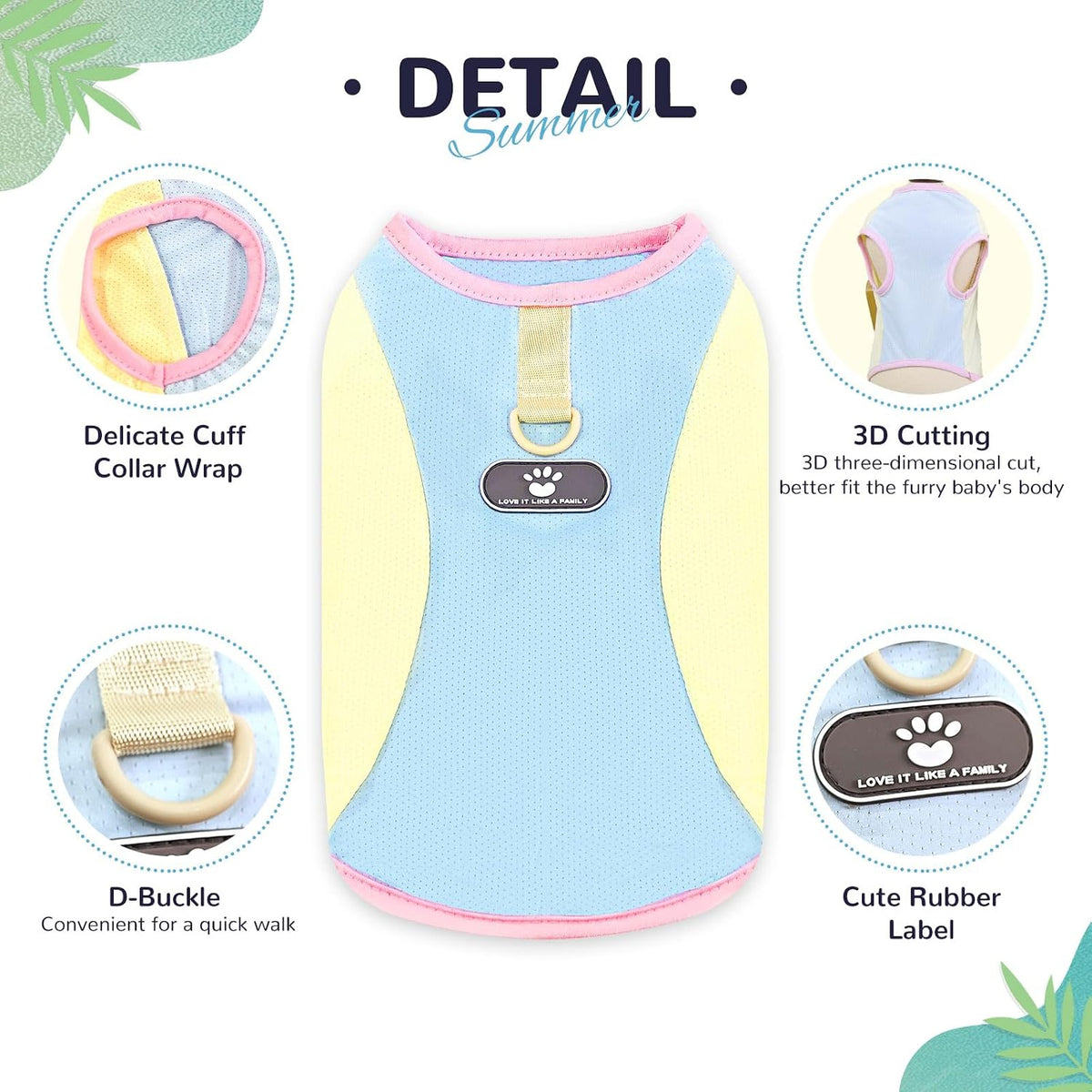 3 Pack Dog Cooling Vest with D-Ring Dog Tshirt Sun Protection Small - 1Pack Blue / Large - image 4