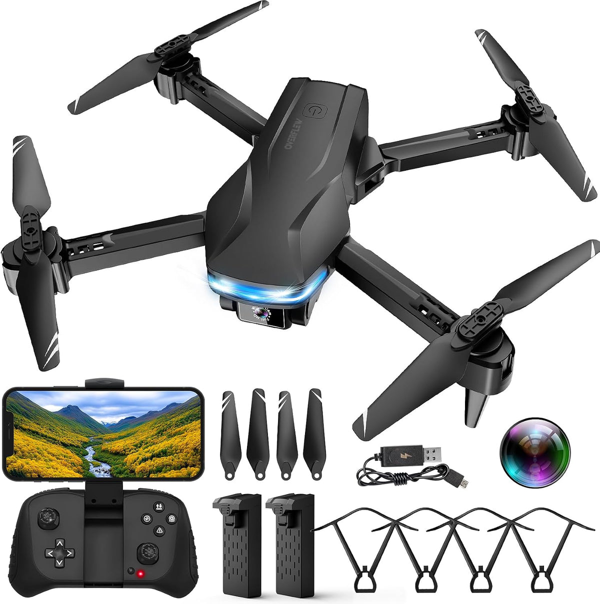 Velcase S101 foldable 1080P drone with camera, remote and carrying case - view 2