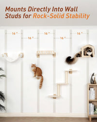 5-in-1 Cat Wall Shelves for Large Cat, Large Hammock, Wide Perch – Essentials for Cats - image 4