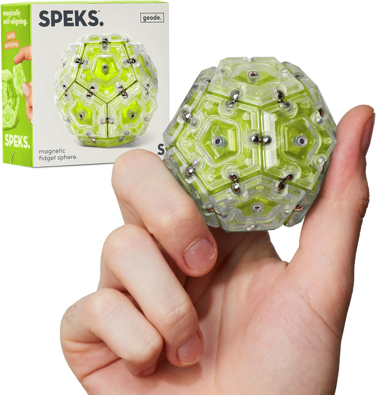 Speks Geode Magnetic Sphere - Peridot