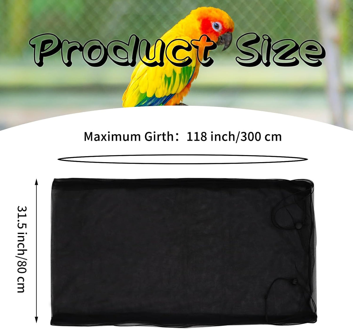 Bird Cage Seed Catcher, Large Bird Cage Cover - Black - image 3