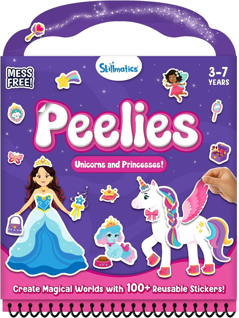 Skillmatics Peelies Dress Up, Reusable Sticker Book - Unicorns & Princesses