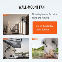 VEVOR Wall Mount Fan, 2 PCS 18 inch Oscillating, 3-speed High Velocity Max. 4000 CFM Industrial Wall Fan for Indoor, Commercial, Residential, Warehouse, Greenhouse, Workshop, Basement, Garage,Black