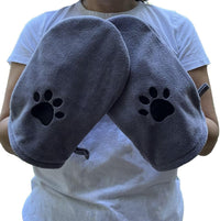 Penny & Niko Microfiber Pet Towel Mitts - Large - 2 pack / Gray - image 3
