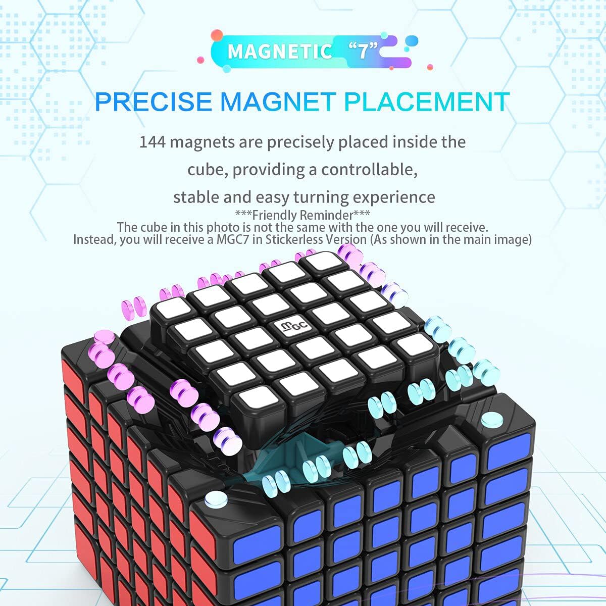 CuberShop YJ MGC 4x4 magnetic stickerless speed cube, 60mm, with tuning springs - view 5