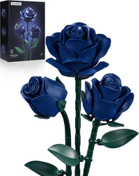iATOM Black Roses Flower Building Set 3Pack Basket Stuffers Gift - Blue