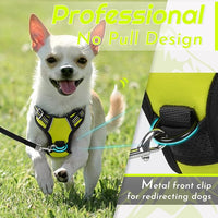 Eagloo Small Dog Harness No Pull, Service Vest with Reflective Strips and Control Handle, Adjustable and Comfortable for Walking, No Choke Pet Harness with 2 Metal Rings, Green, XS