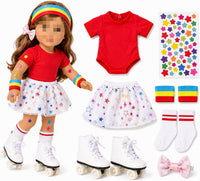 Kajaia 8 Pcs 18 Inch Doll Swimsuits Clothes and Accessories – Fun for Kids & Family - Colorful / Star