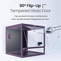 MagicCube 18'' x 18'' x 18'' Reptile Tank with Lock, 24 Gallon Reptile Terrarium with Flip-Up Tempered Glass Door, Top Screen Ventilation for Leopard Gecko - Bottom Not Leakproof