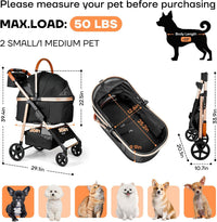 Dog Cat Stroller for Small/Medium Pets - Black - image 2