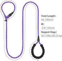 Slip Lead for Dogs, No Pull Training Leash, Padded Handle – Essentials for Dogs - M-3/8"x6'(50-110lbs) / Purple - image 2
