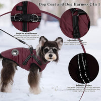 Gyuzh Dog Coat with Harness Puppy Coats Small Dog Harness Jacket - XX-Large / purple - image 3