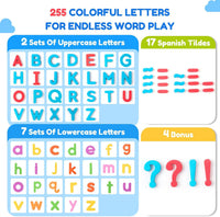 JoyCat 238 Pcs Magnetic Letters Kit with Double-Sided Board – Fun for Kids & Family - English & Spanish Letter Set - image 2