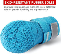QUMY Dog Shoes for Large Dogs, Medium Dog Boots & Paw Protectors for Winter Snowy Day, Summer Hot Pavement, Waterproof in Rainy Weather, Outdoor Walking, Indoor Hardfloors Anti Slip Sole Blue 7