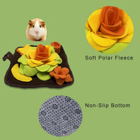 Rabbit Foraging Mat Snuffle Mat for Small Animals Bunny Puzzle Toys - Orange - image 2