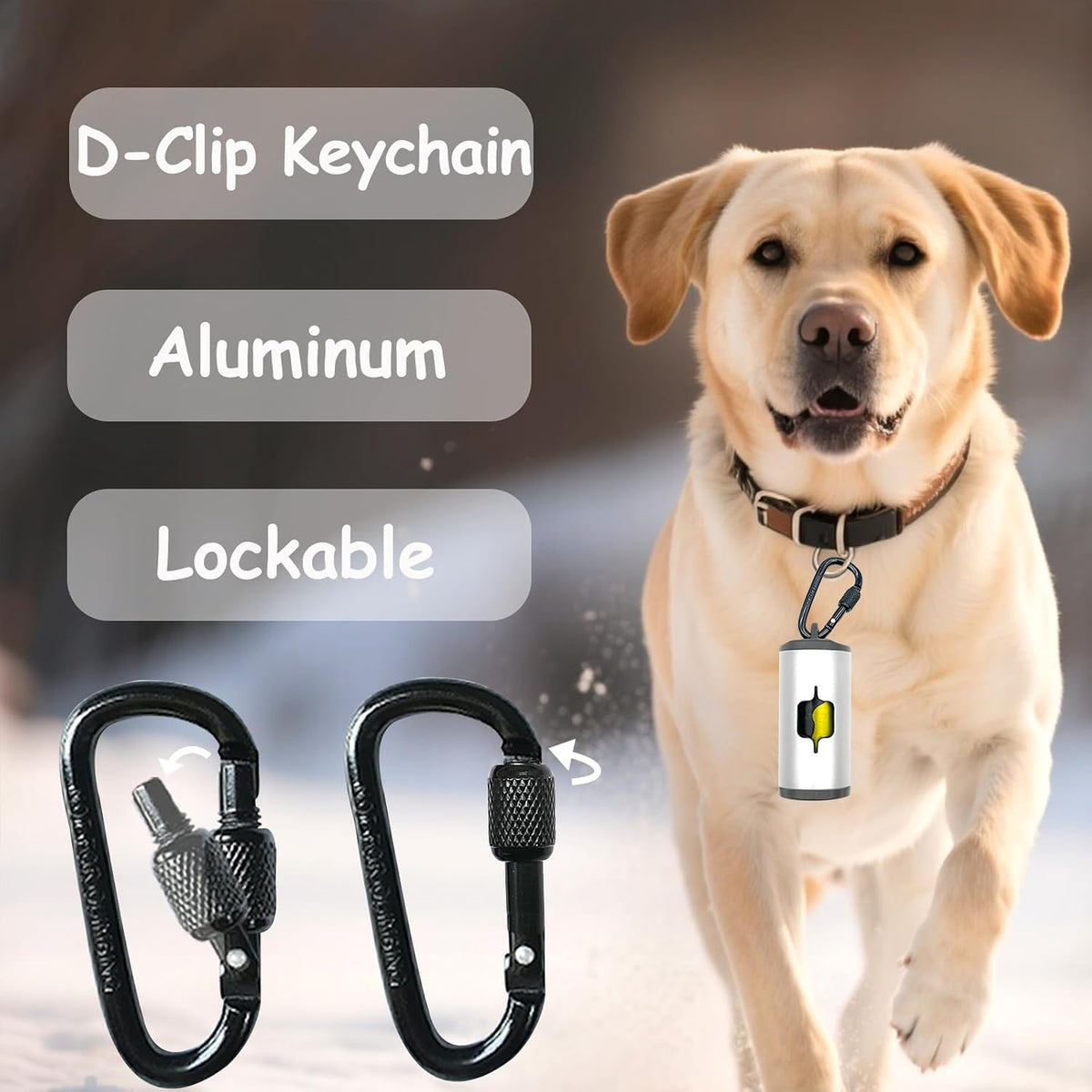 Metal Dog Poop Bag Holder 2-Pack w/Leash Clip - Silver / 2 Count (Pack of 1) - image 3