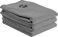 Ritz Premium Embroidered Microfiber Pet Towel, 18" x 28" - Paw Spa Grey / Small (Pack of 3)