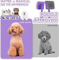 Large Slicker Brush for Dogs - 3PC Pet Grooming Kit - Undercoat Rake & Stainless Comb | Long Pins Remove Mats on Poodles, Golden, Labradoodles | Thick Coat Deshedder for Dogs, Cats, Purple