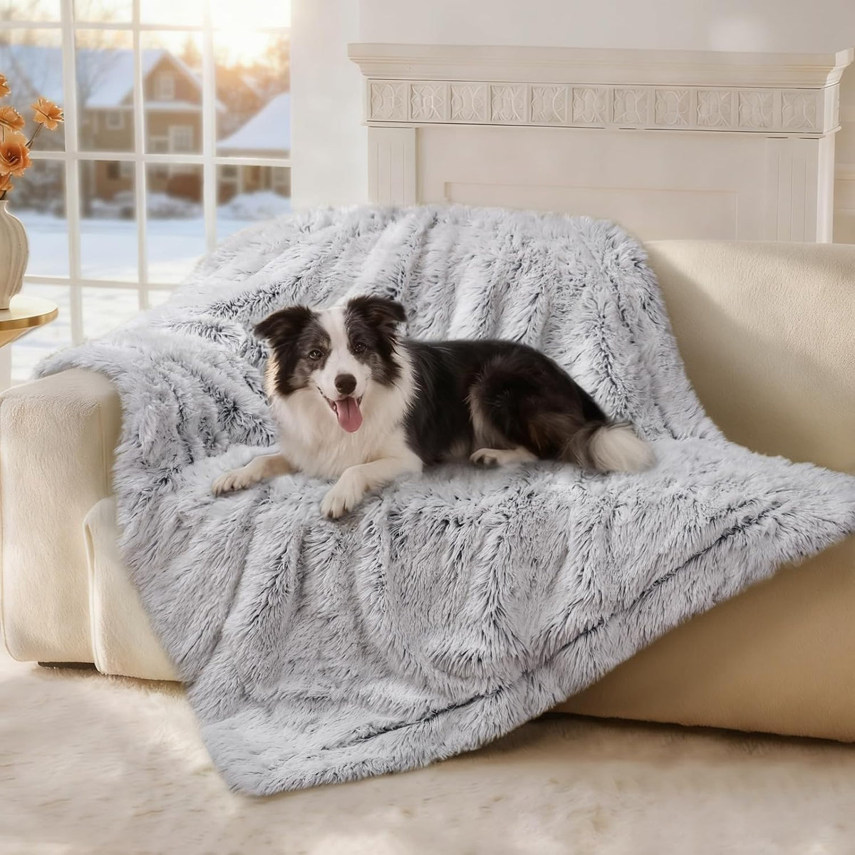 Luciphia Calming Waterproof Dog Blanket - Mist Grey / 50"x60"