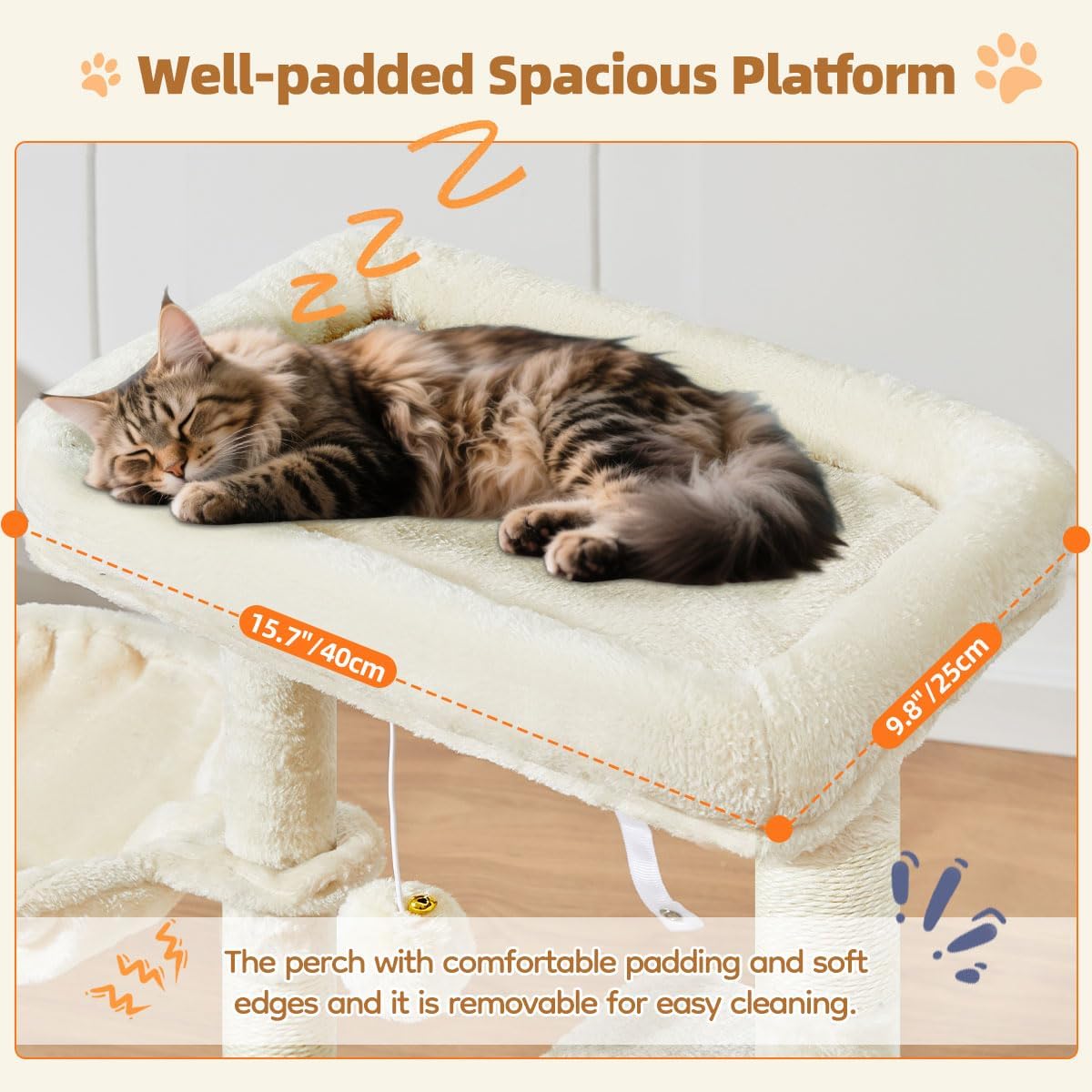 Taoqimiao Cat Tree, Suitable for Kittens - Beige / 38.5 Inches - image 4