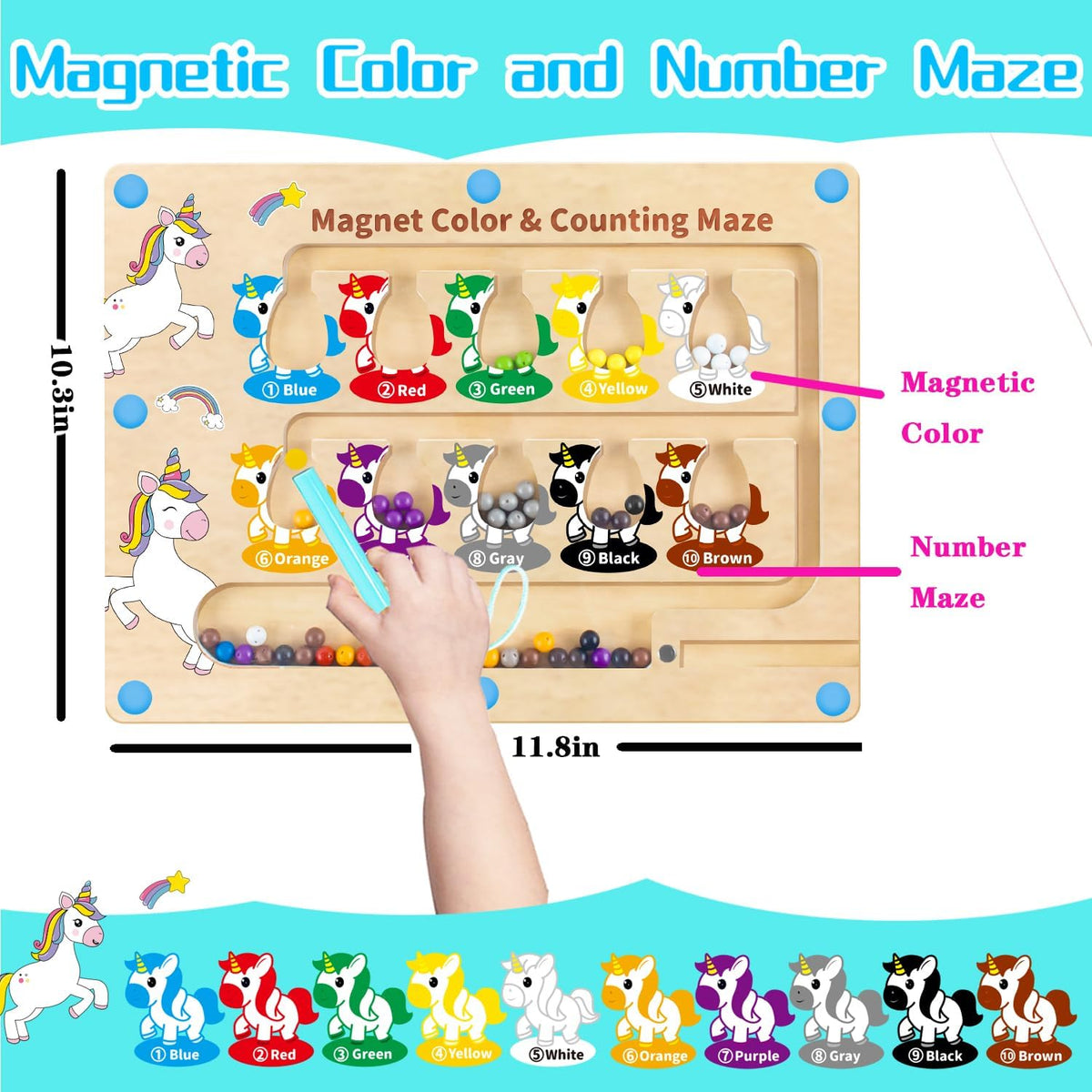 Dinosaur Toys, Magnetic Color and Number Maze - Kids Edition - image 3