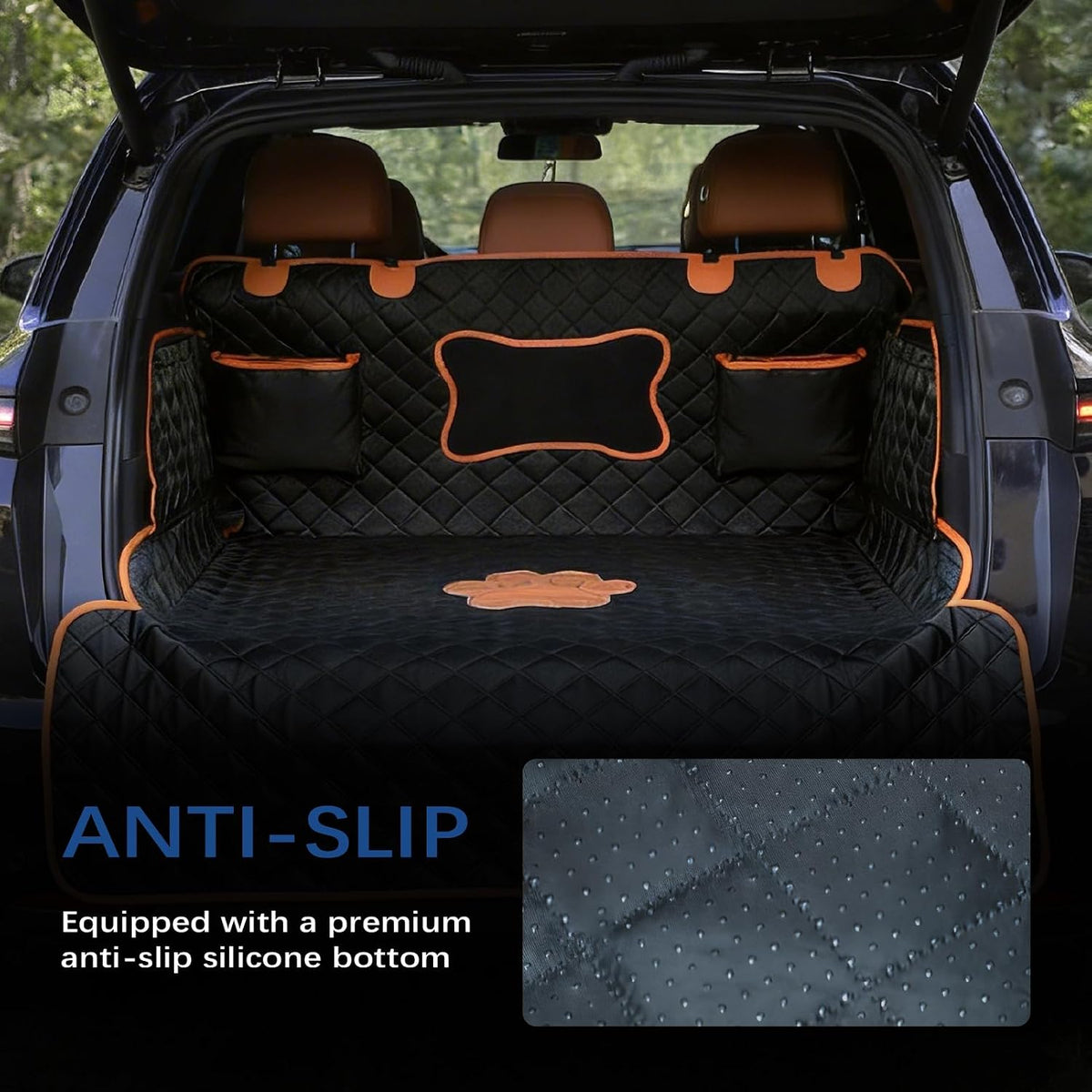 SUV Cargo Liner for Dogs,Waterproof Dog Trunk Cover with Side Flaps – Essentials for Dogs - Dog Paw / XL - image 4