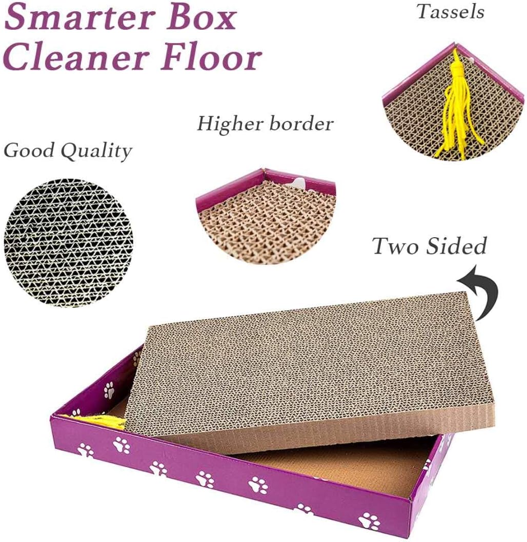 PEEKAB Cat Scratcher Cardboard Wide Scratching Board Reversible - XL-3pack - image 2