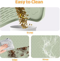 Cat Food Mat Extra Large Silicone Pet Bowl Mat 40''x28'' - Green / 40"L x 28"W - image 3