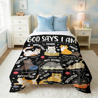 Cat Throw Blanket with Bible Verse, Thoughtful Christian Gifts - Bible-cat / 40"x50" - image 3