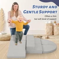 TODIBY 6-Piece Soft PU Leather Toddlers Climbing Toys - Grey / Regular Size - image 2