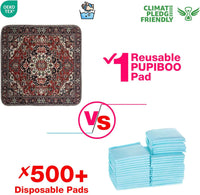 PUPIBOO Washable Pee Pads for Dogs and Cats - Red Medallion / 36 x 41 Inch (Pack of 2) - image 3