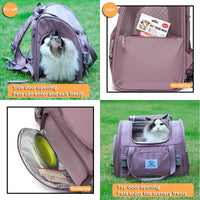 Pet Backpack Carrier for Small Dogs Medium Cats, Puppies - purple / 16.5"L x 9.0"W x 13.0"H - image 3