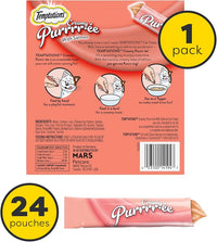 Temptations Creamy Puree Squeezable Lickable Wet Cat Treats with Salmon, 0.42 oz. Tubes, 24 Count