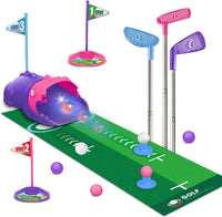 TERRAMUS Upgraded Kids Toy Golf Set with Dinosaur Automatic Golf - Pink