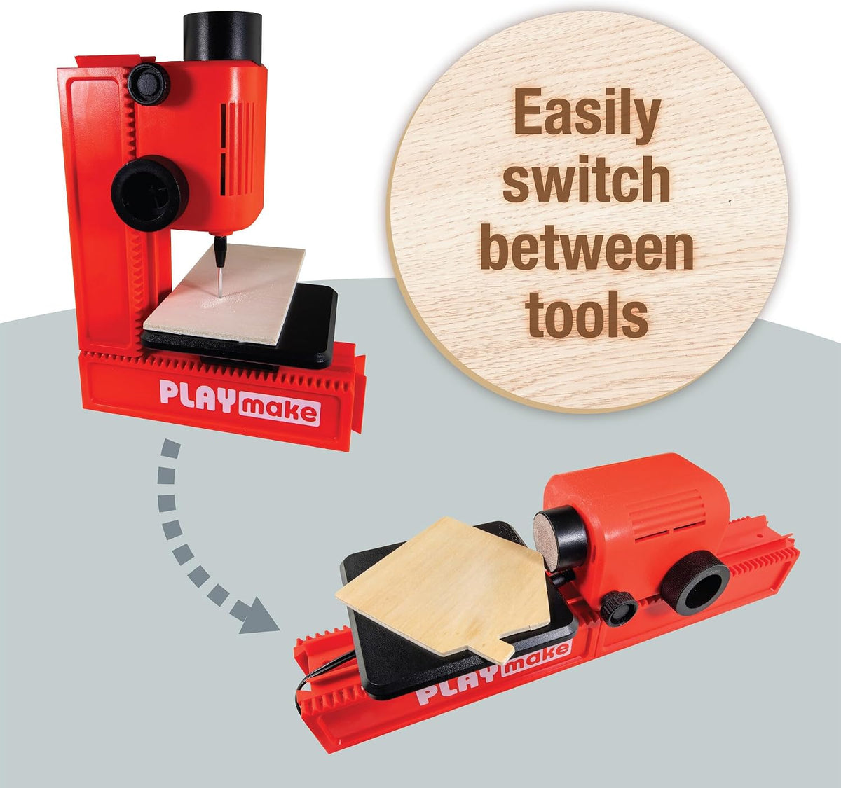 PLAYMAKE 4 in 1 kids woodworking kit with 12V machines, wood and goggles - view 3