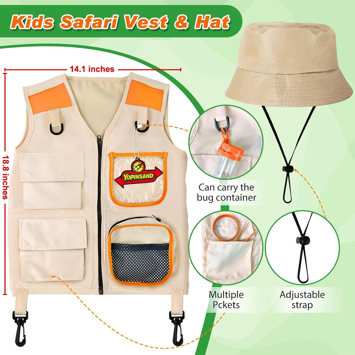 YOPINSAND Kids Explorer Kit & Bug Catcher Kit - Orange - image 2